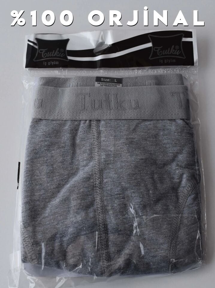 Tutku Erkek Likralı Boxer (114 TEKLİ) Siyah - XL