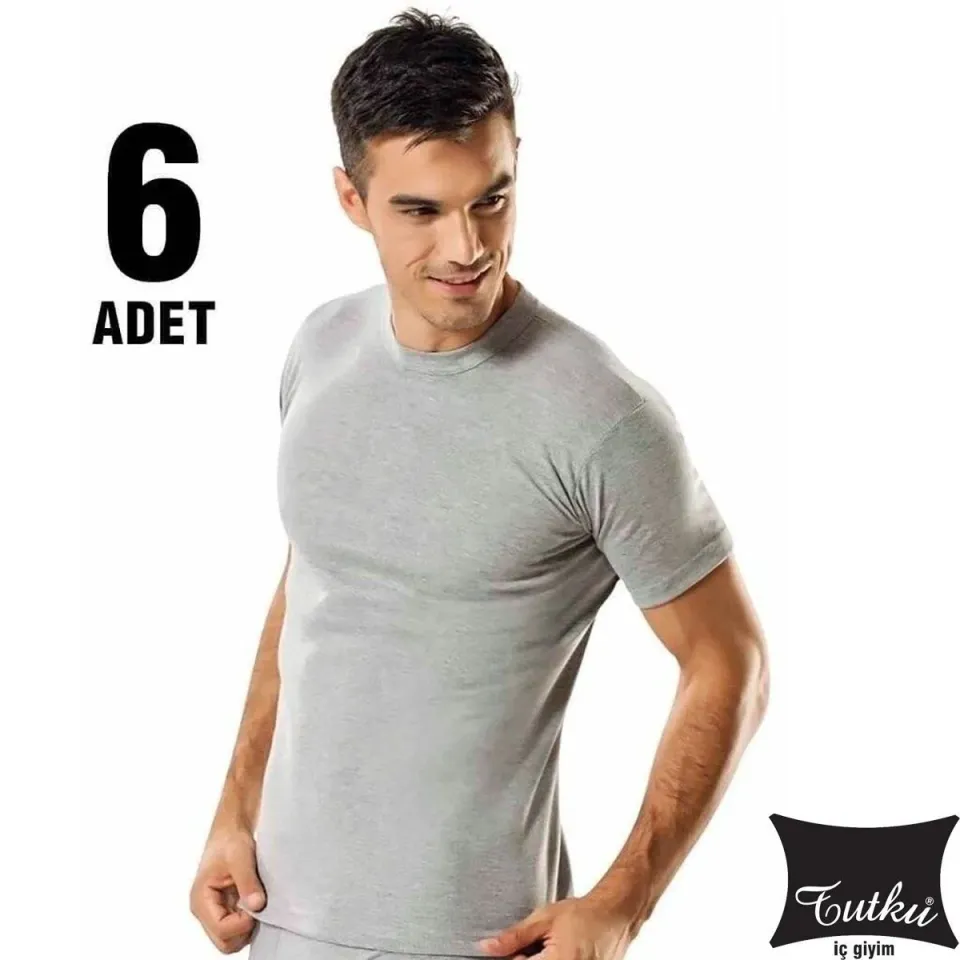 Tutku Renkli Sıfır Yaka Erkek Penye Atlet 6'lı