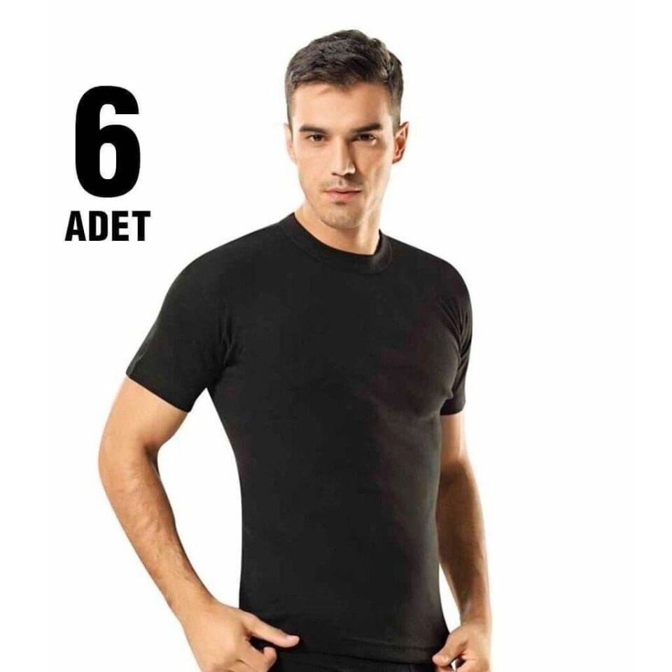 Tutku Renkli Sıfır Yaka Erkek Penye Atlet 6'lı (105 RENKLİ)