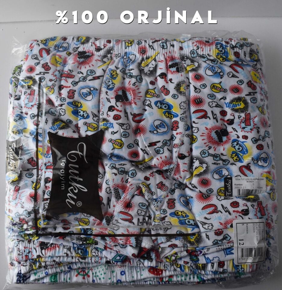 Tutku Elestan Empirme Erkek Çocuk Boxer 12'li (254)