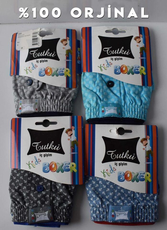 Tutku Desenli Erkek Çocuk Havlu Bel Boxer