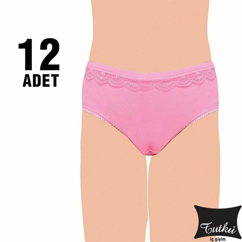 Tutku 834 Kız Çocuk İnce Bel Pınar Slip Külot 12'li (834)