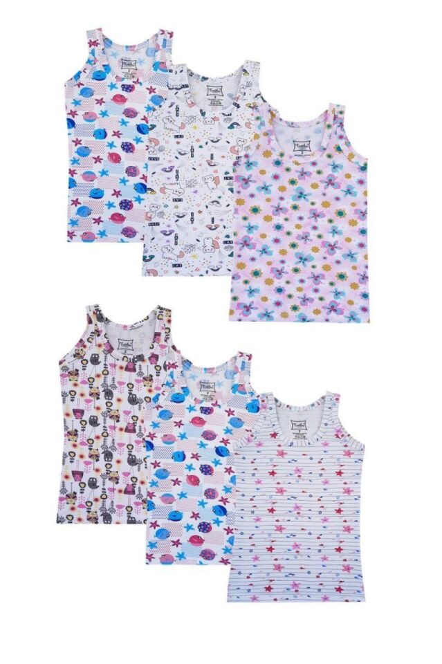 Tutku Elestan Empirme Kız Geniş Askılı Atlet 6'lı (848)