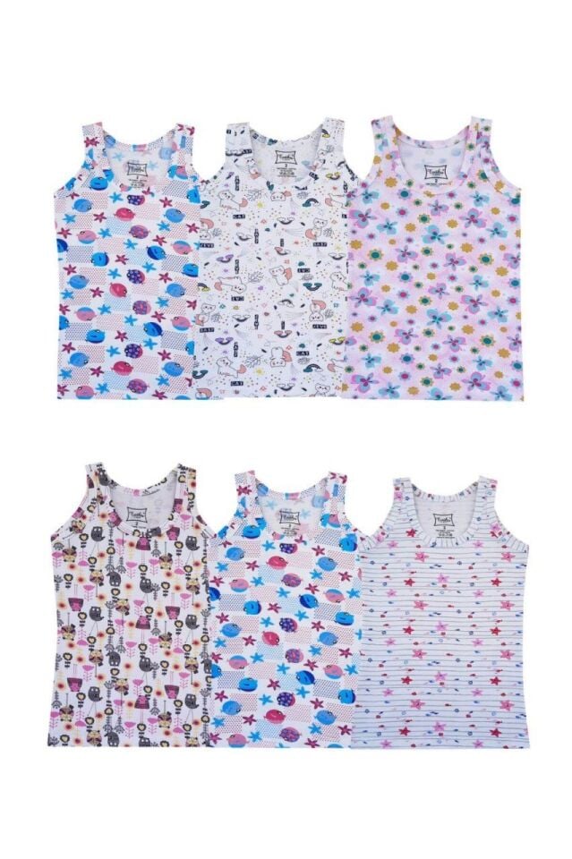 Tutku Elestan Empirme Kız Geniş Askılı Atlet 6'lı