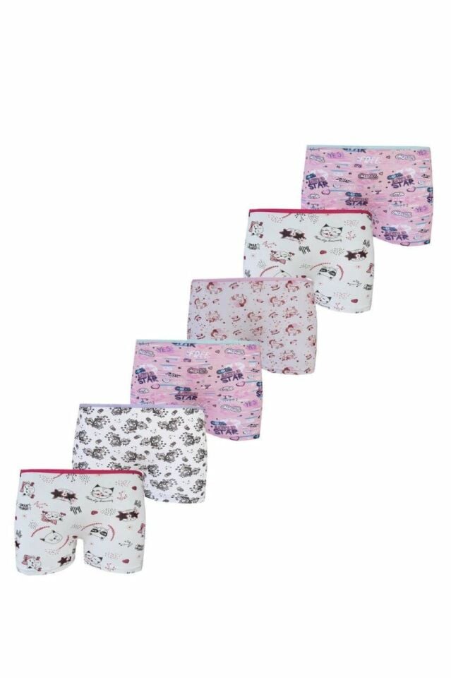 Tutku Elestan Empirme Kız Çocuk Boxer Şort 6'lı (849)