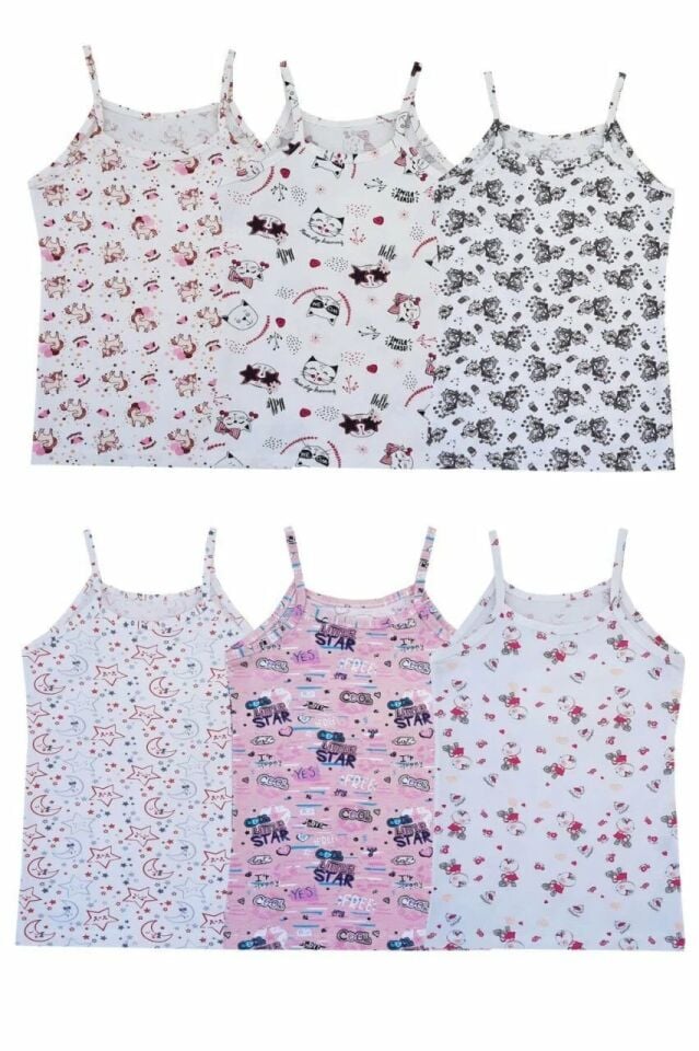 Tutku Elestan Empirme Kız İp Askılı Atlet 6'lı (850)