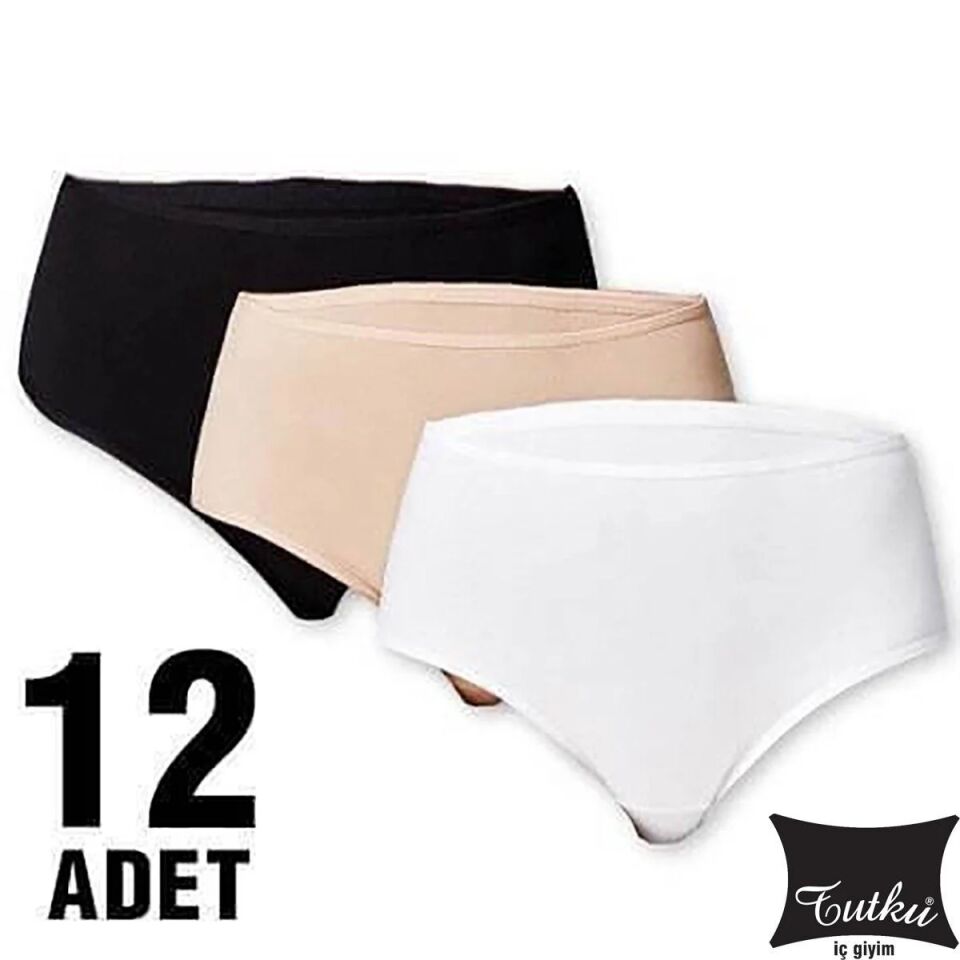 Tutku Bayan Likralı Bayan Bato Külot Beyaz 12'li (924)