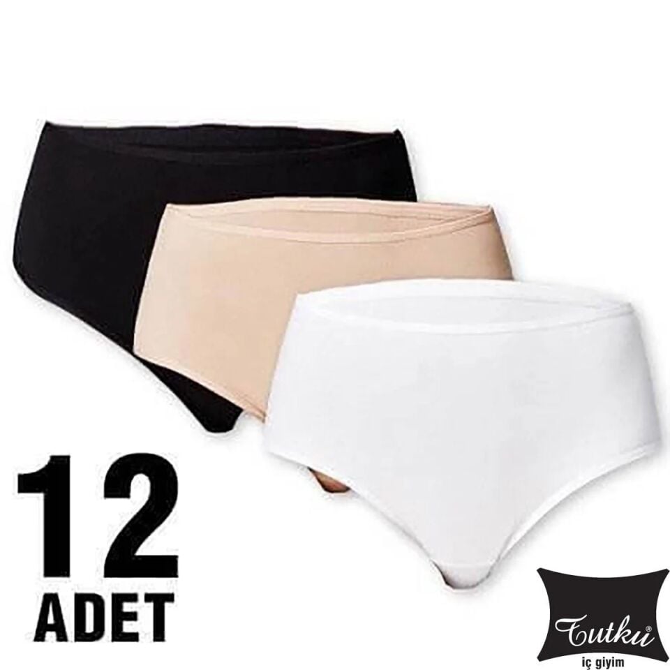Tutku Bayan Likralı Bayan Bato Külot Beyaz 12'li (924)
