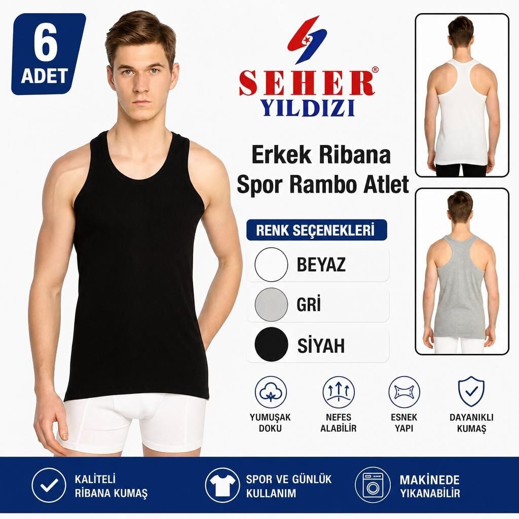 Seher Erkek Ribana Spor Rambo Atlet 6'lı (SER58)