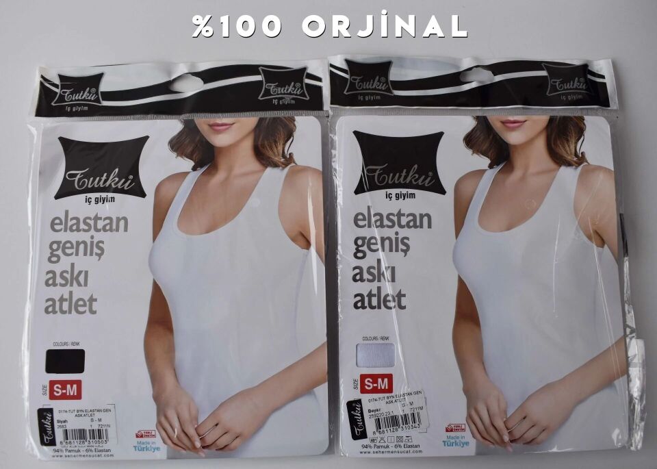 Tutku Elestan İp Askılı Jakarlı Bayan Atlet 6'lı
