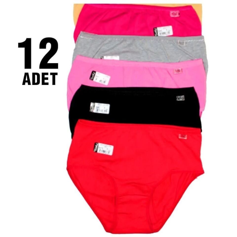 Tutku Bayan Likralı Bayan Bato Külot Renkli 12'li