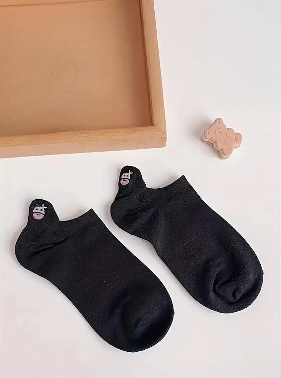 Hayvan Desenli Kadın Patik Çorap 5 'li Paket