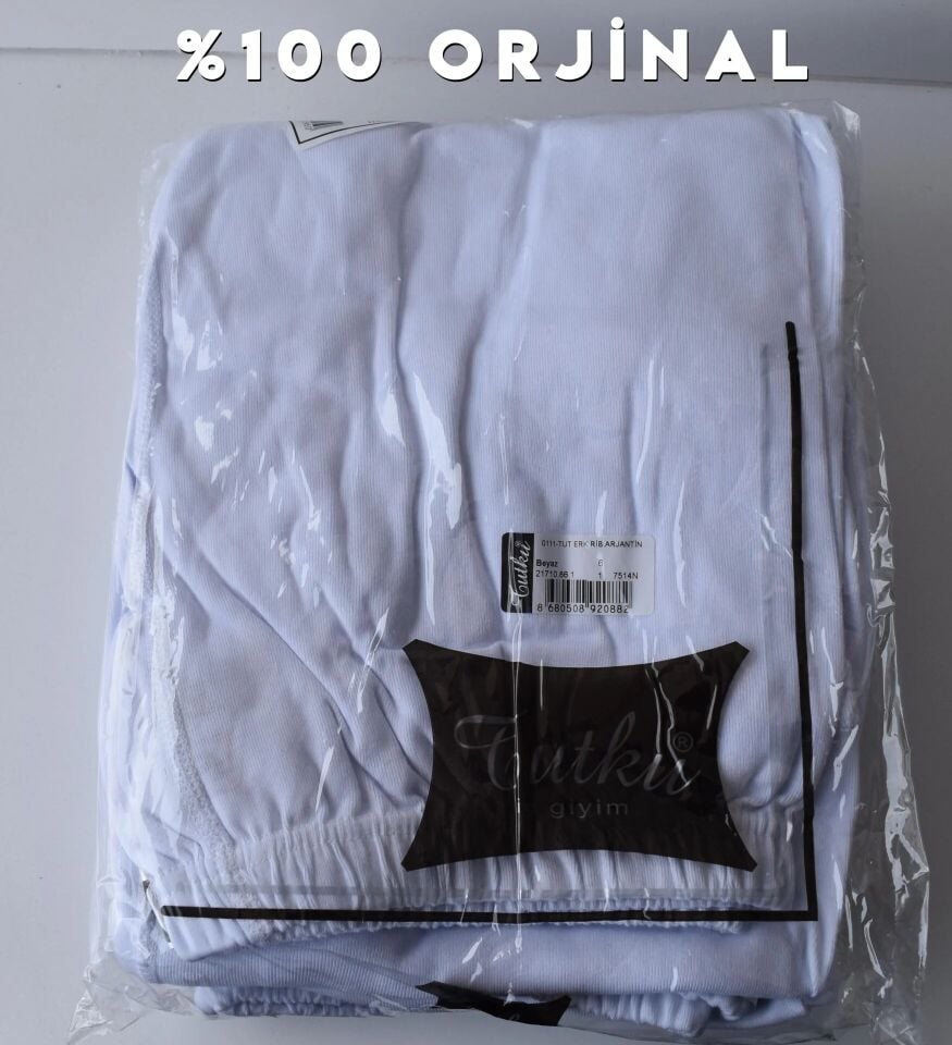 Tutku Beyaz Erkek Penye Paçalı Arjantin 6'lı (110)