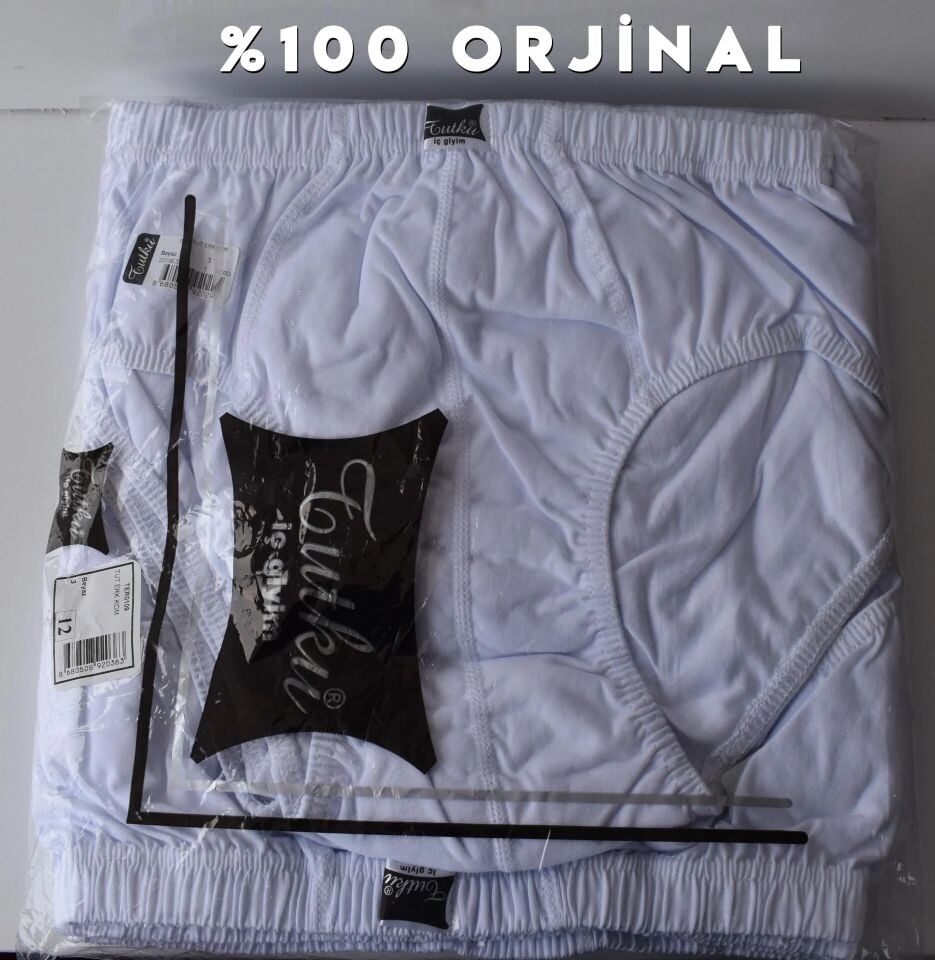 Tutku Erkek Kom Slip Külot Beyaz 12'li