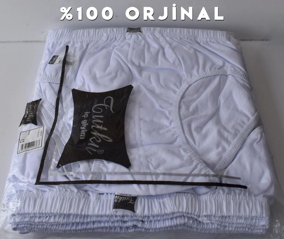 Tutku Erkek Kom Slip Külot Beyaz 12'li