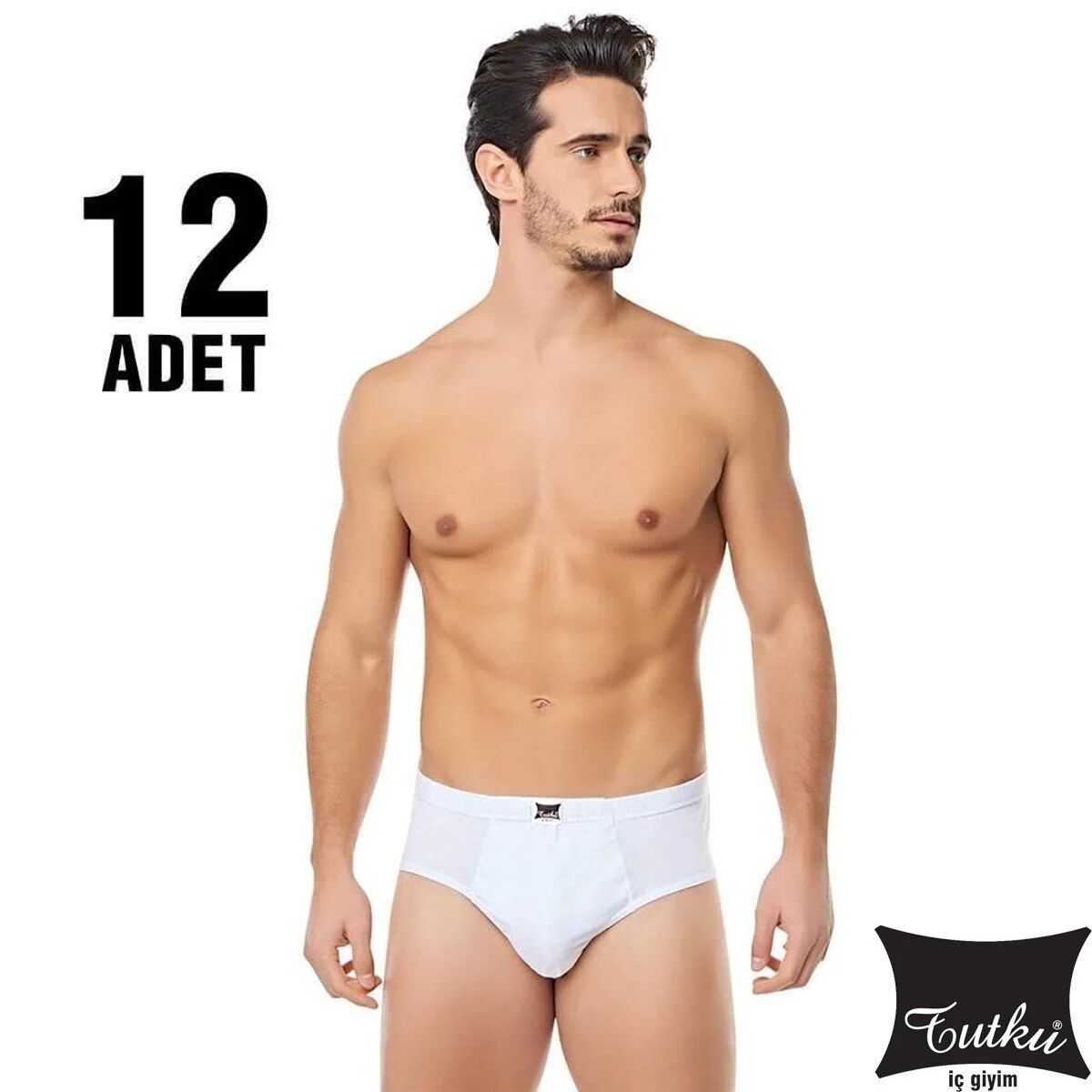 Tutku Erkek Kom Slip Külot Beyaz 12'li