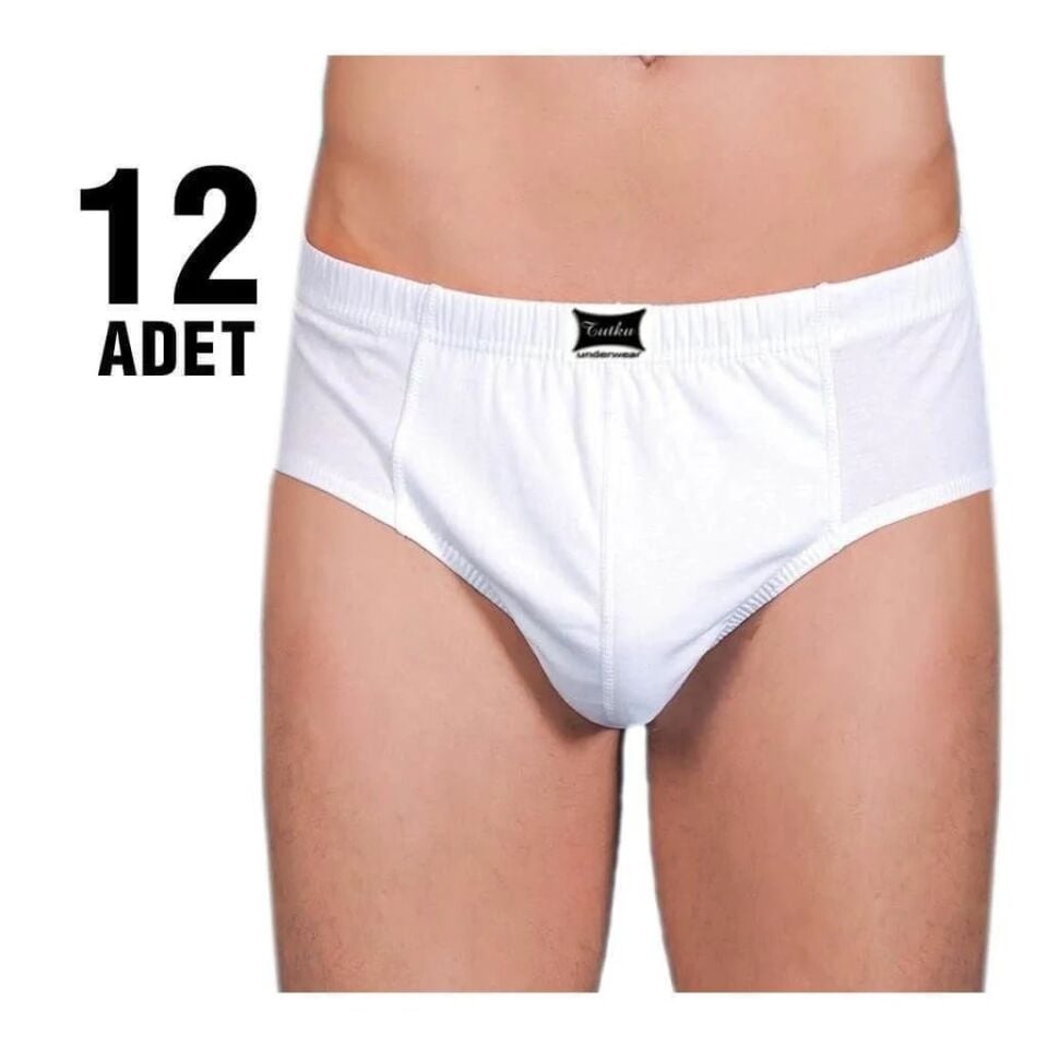 Tutku Erkek Kom Slip Külot Beyaz 12'li