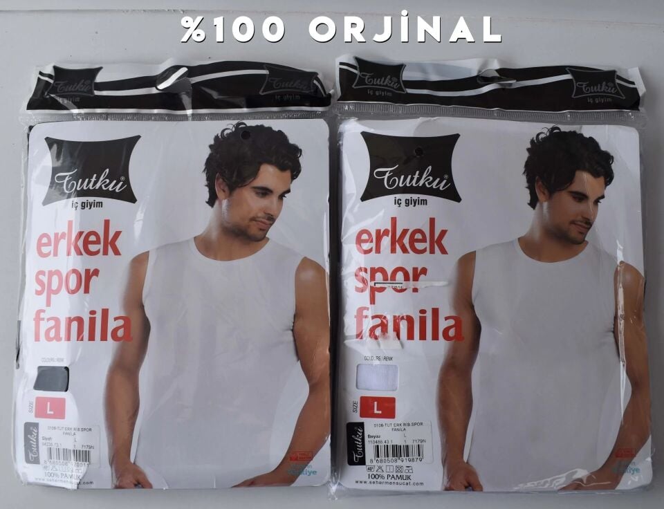 Tutku Renkli Erkek Sıfır Kol Ribana Spor Fanila