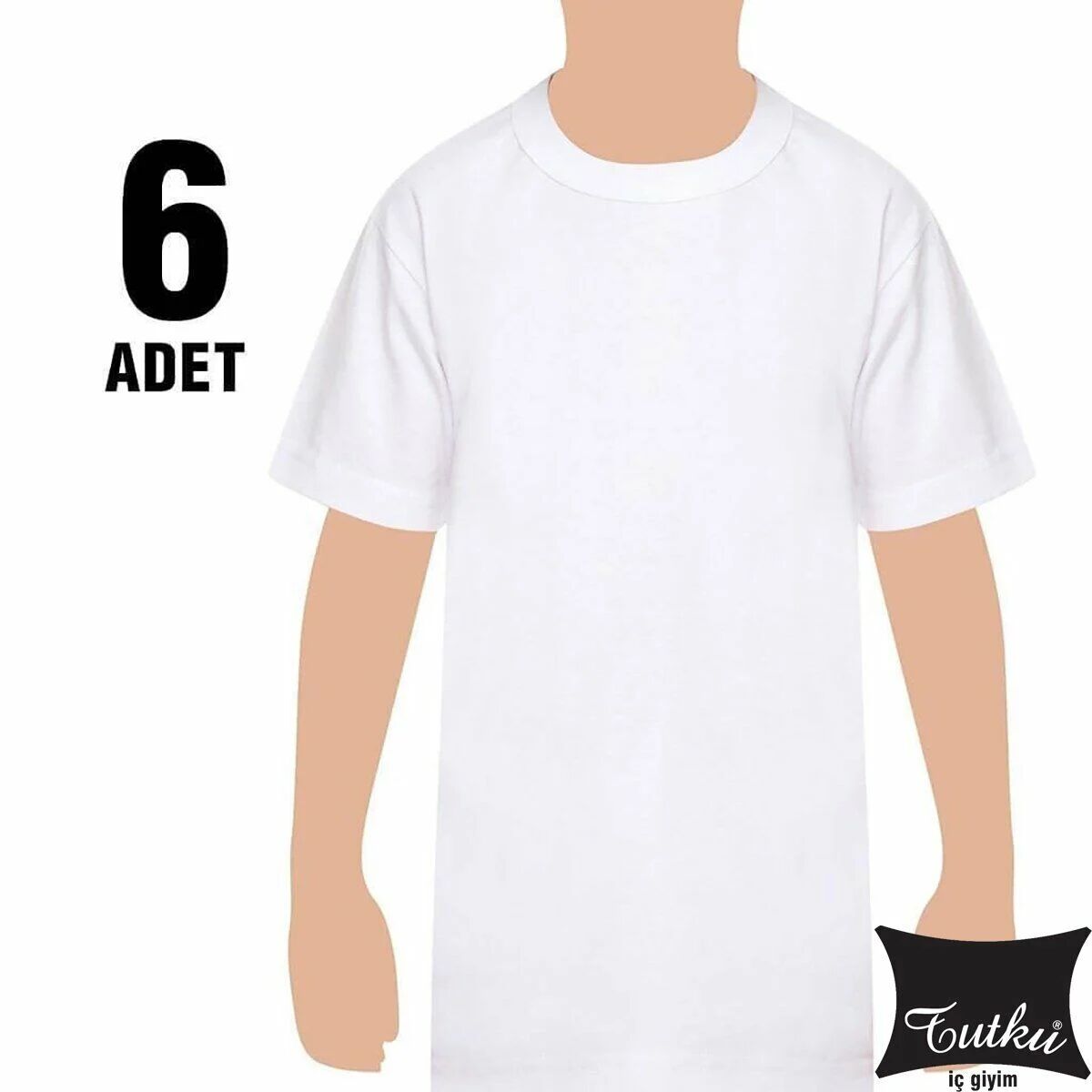 Tutku Erkek Çocuk Penye Sıfır Yaka Atlet 6'lı