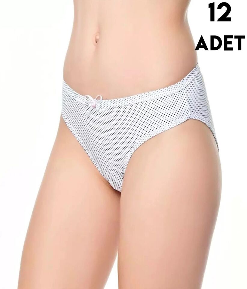Tutku 0728 Küçük Puantiyeli Bayan Bikini 12'li