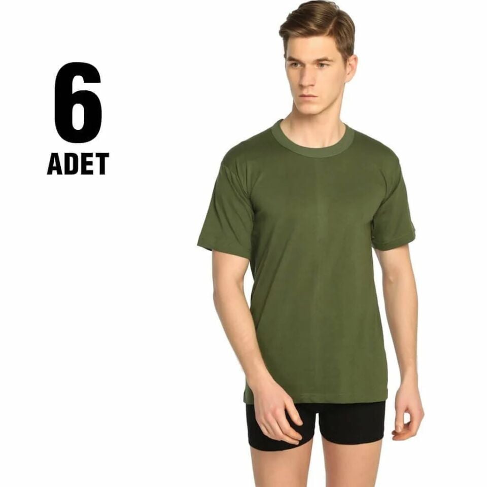 Seher Renkli Sıfır Yaka Erkek Atlet 6'lı (SER03)