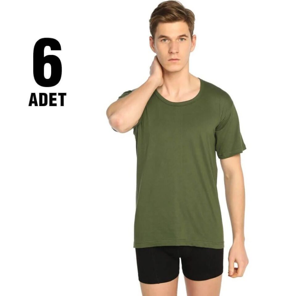 Seher Renkli Penye Bisiklet Yaka Erkek Atlet 6'lı (SER02 RENKLİ)