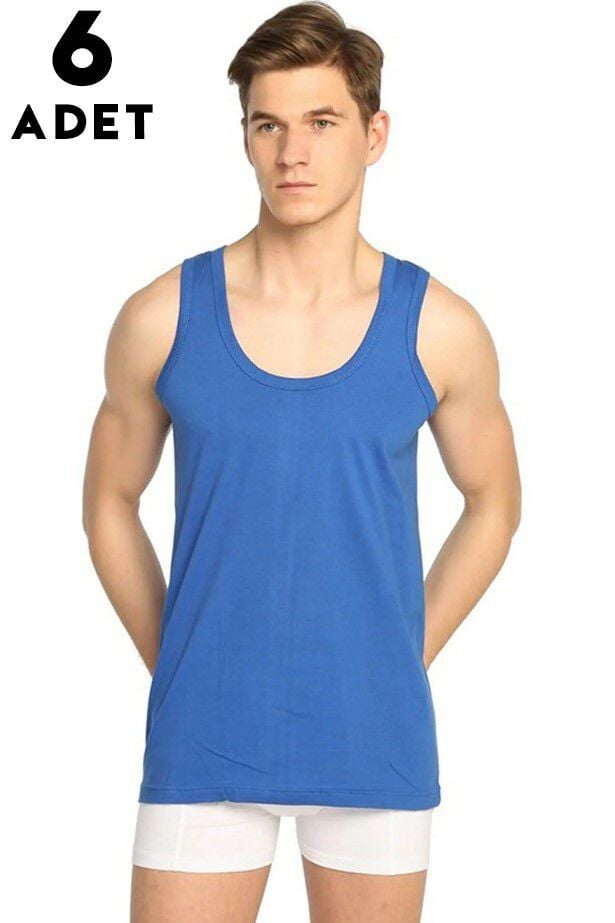 Seher Renkli Erkek Penye Atlet 6'lı (SER01 RENKLİ)