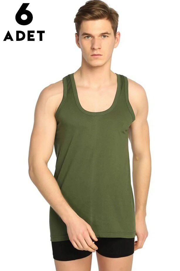 Seher Renkli Erkek Penye Atlet 6'lı (SER01 RENKLİ)