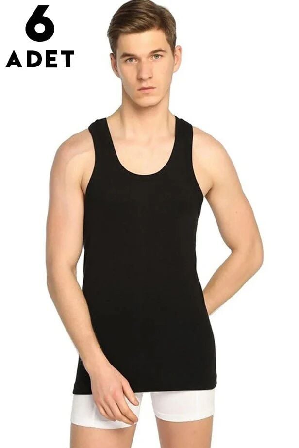 Seher Renkli Erkek Penye Atlet 6'lı (SER01 RENKLİ)