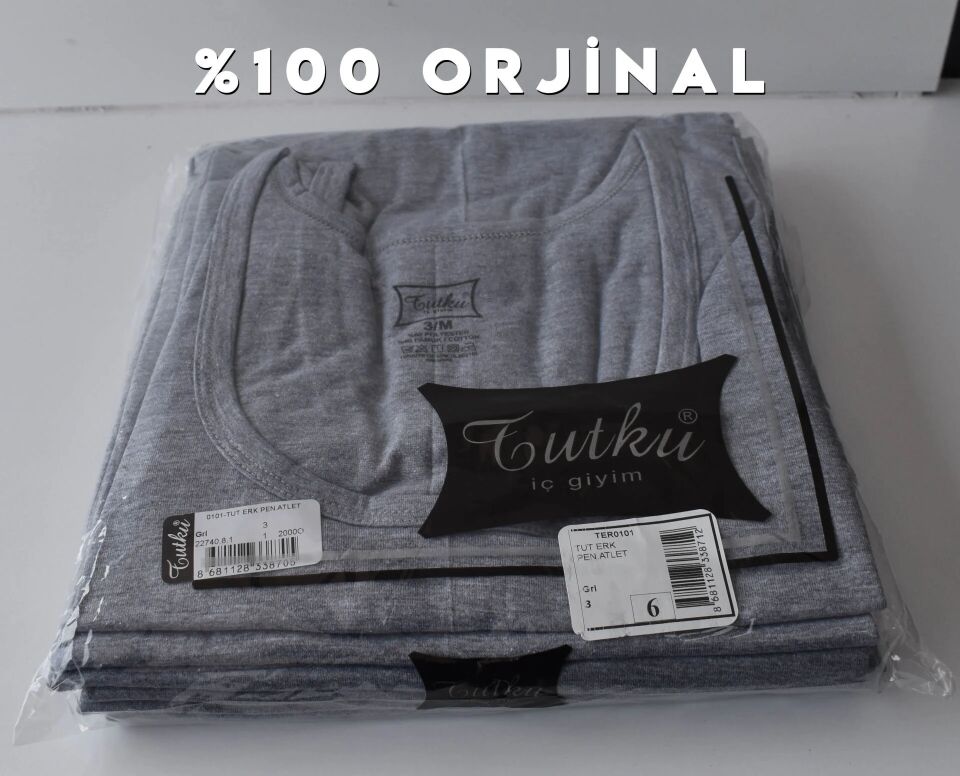 Tutku Renkli Klasik Erkek Penye Atlet 6'lı     (TER0101)