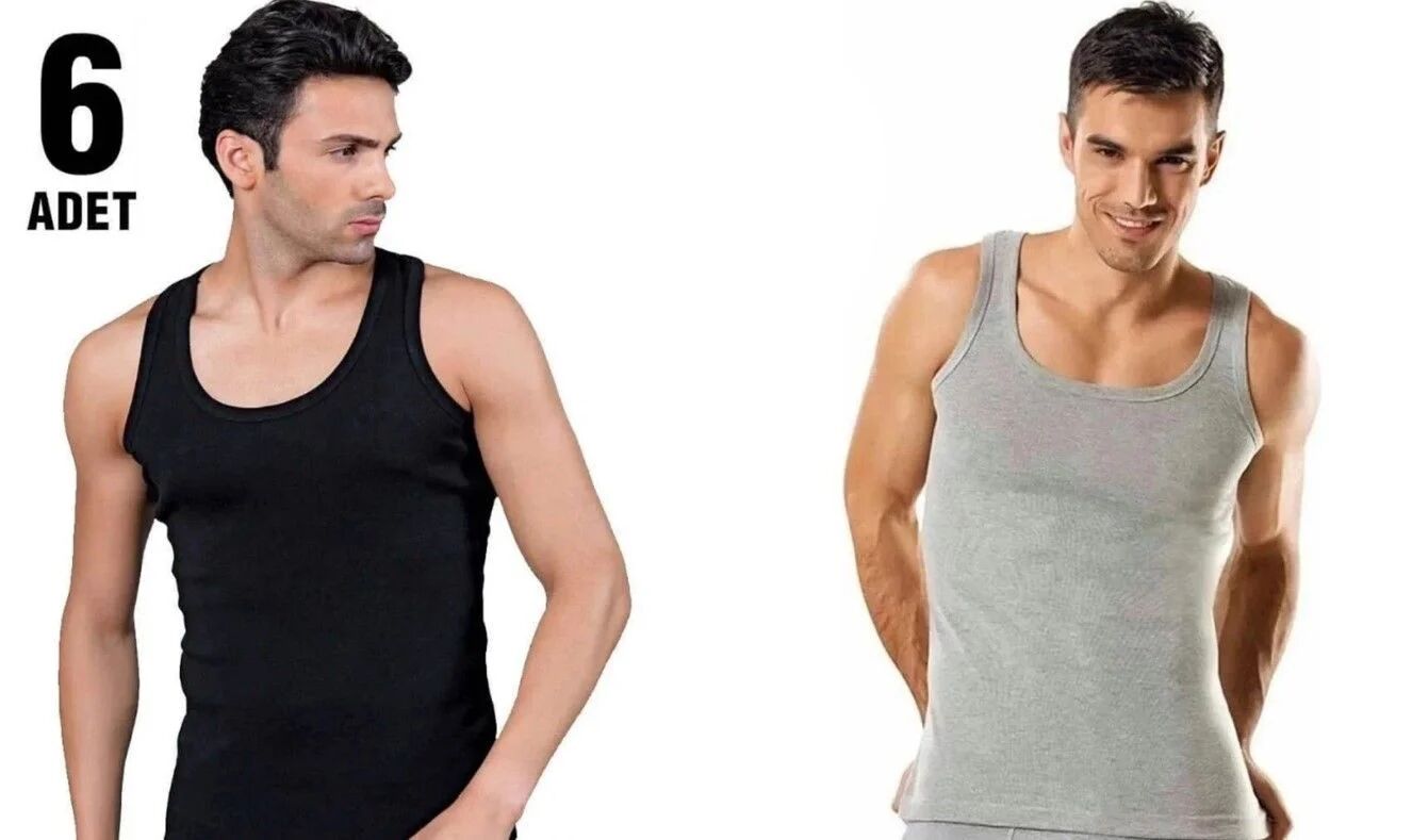 Tutku Renkli Klasik Erkek Penye Atlet 6'lı