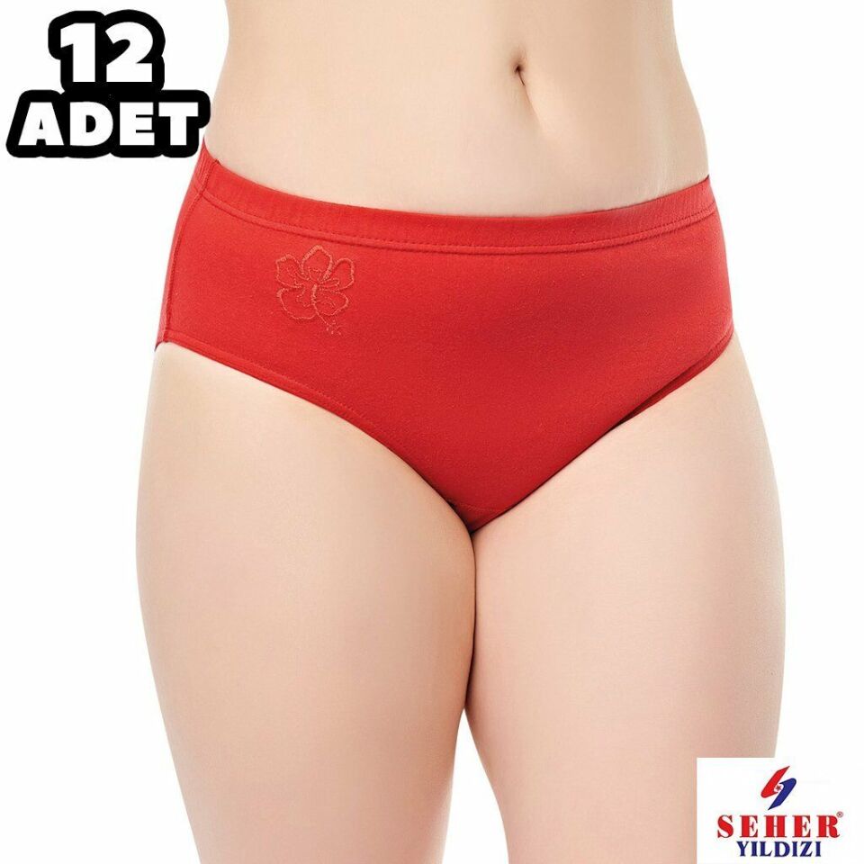Seher Düz Renk İşli Bayan Kom 12'li