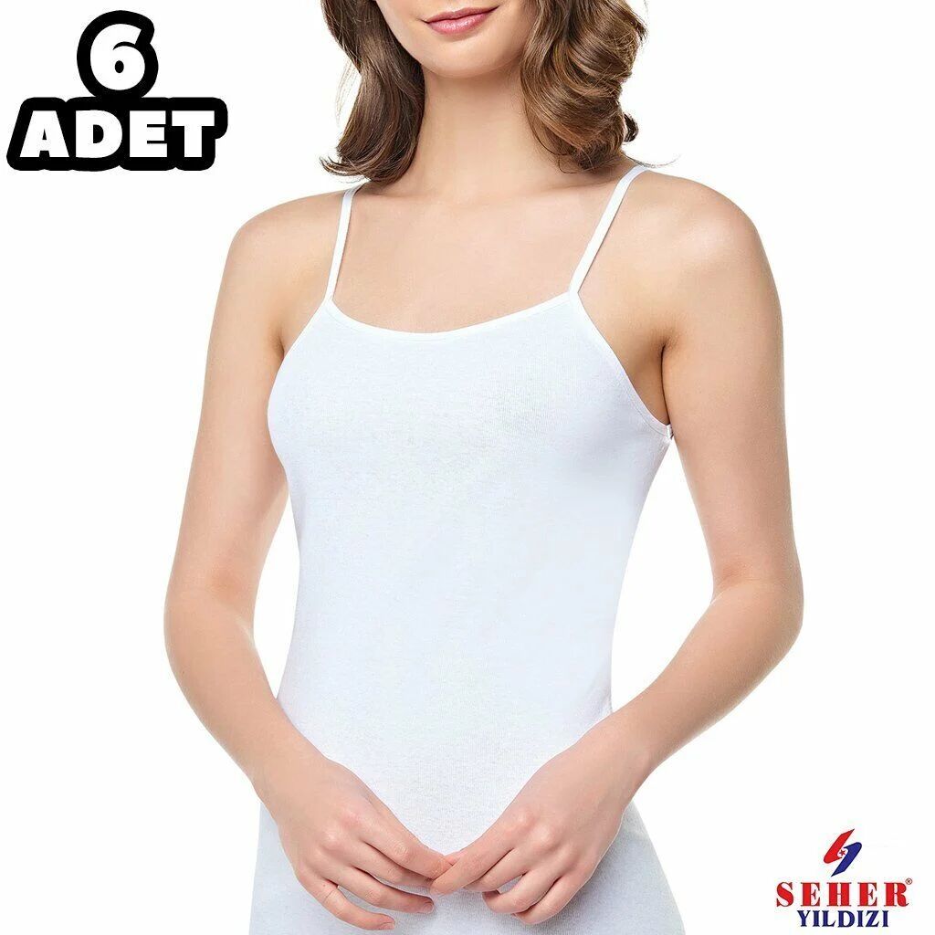 Seher Ribana Bayan İp Askılı Atlet 6'lı (SKD61 6'LI)
