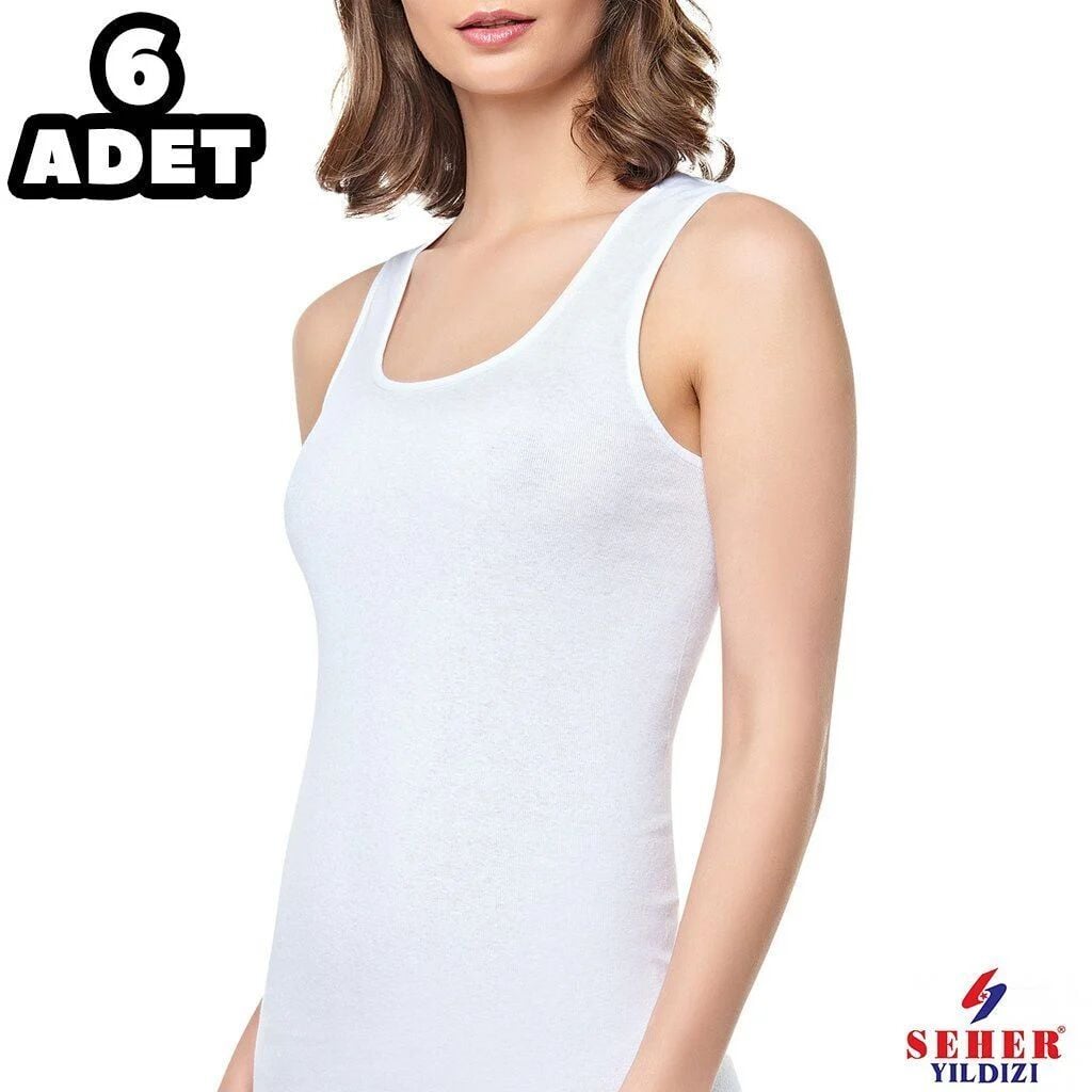 Seher Ribana Bayan Geniş Askılı Atlet 6'lı (SKD62)