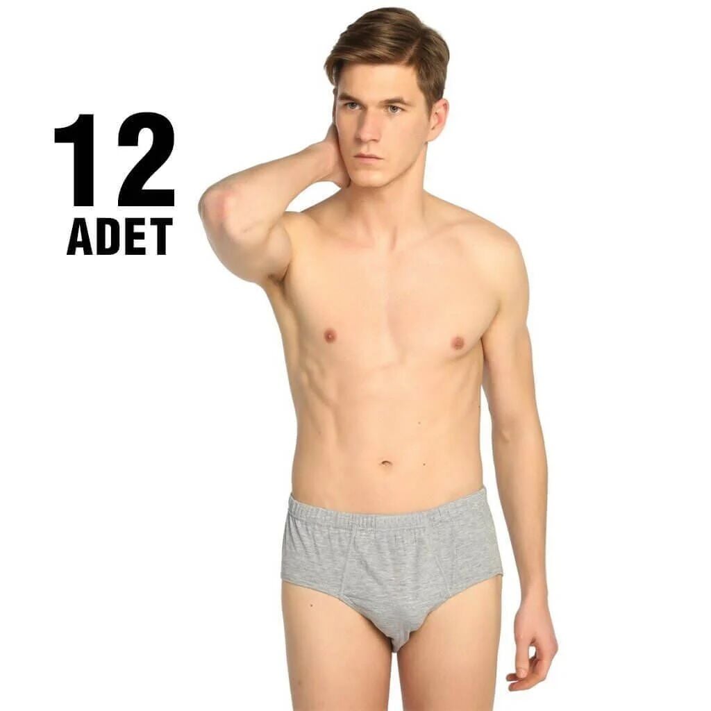 Seher Renkli Erkek Penye Kom Slip Külot 12'li (SER05 R)