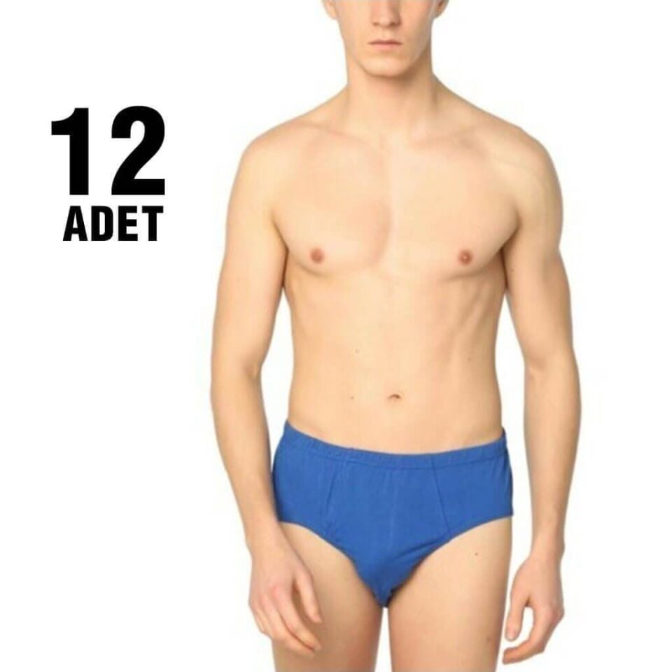 Seher Renkli Erkek Penye Kom Slip Külot 12'li (SER05 R)