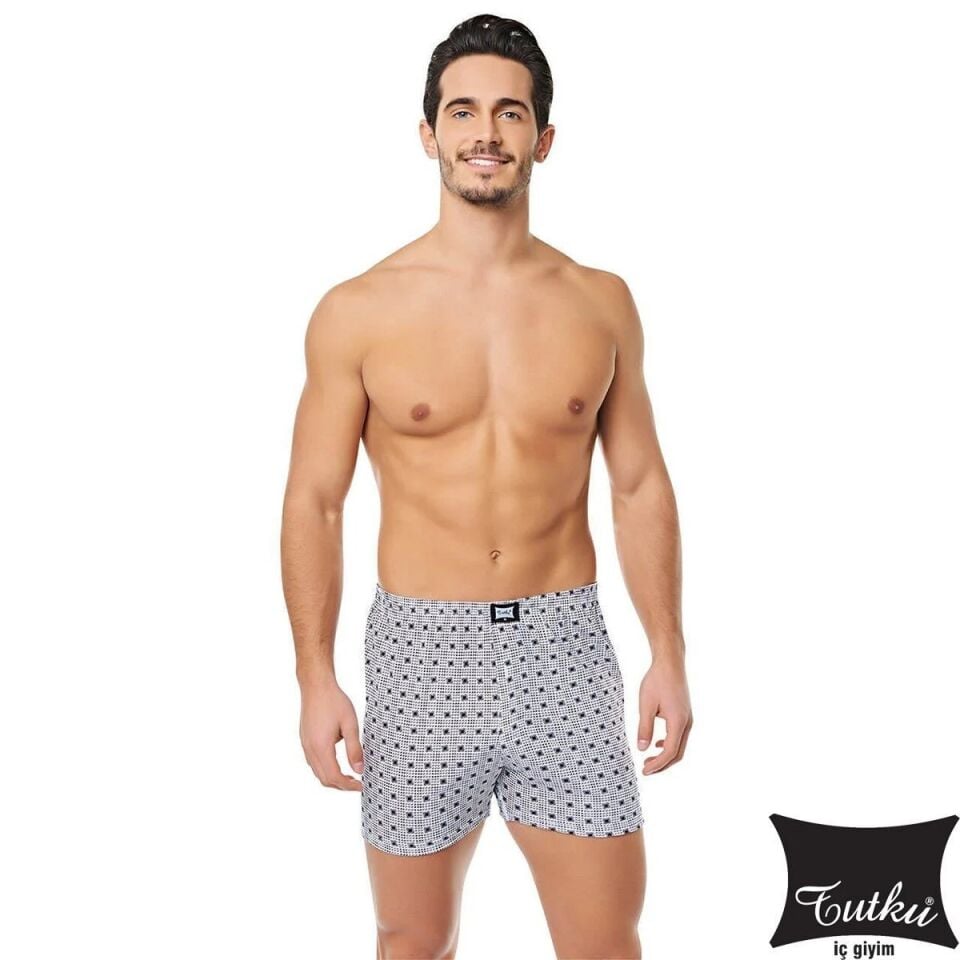 Tutku Erkek Penye Desenli Boxer